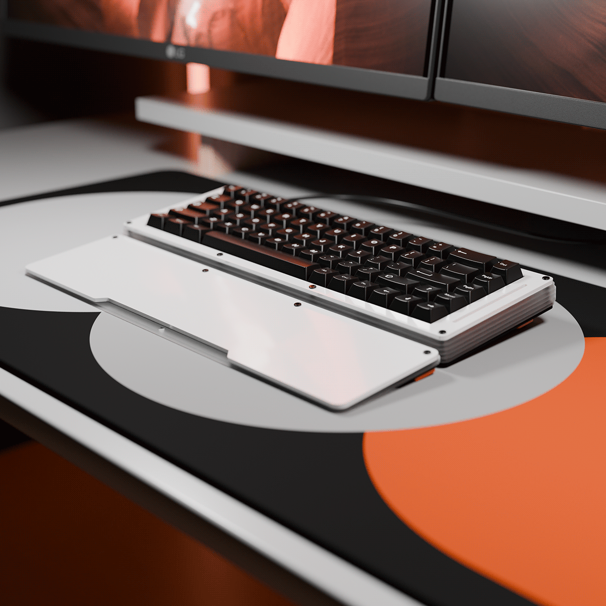 PIG65 Industrial Orange 65% Custom Mechanical Keyboard