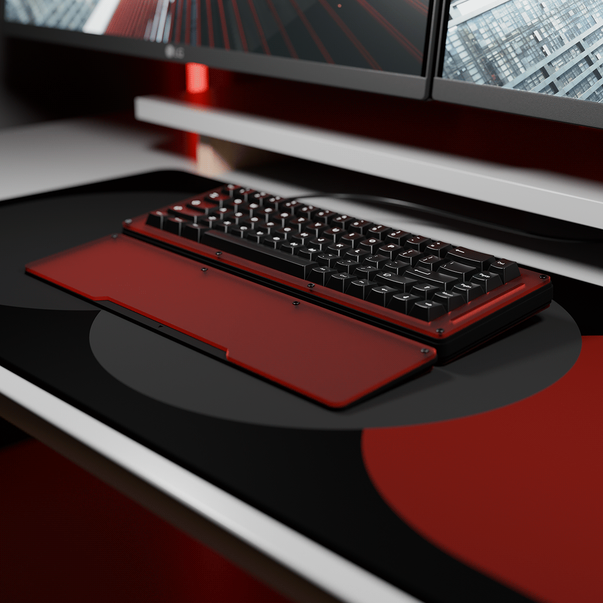 Chilli Red Acrylic Wrist Rest