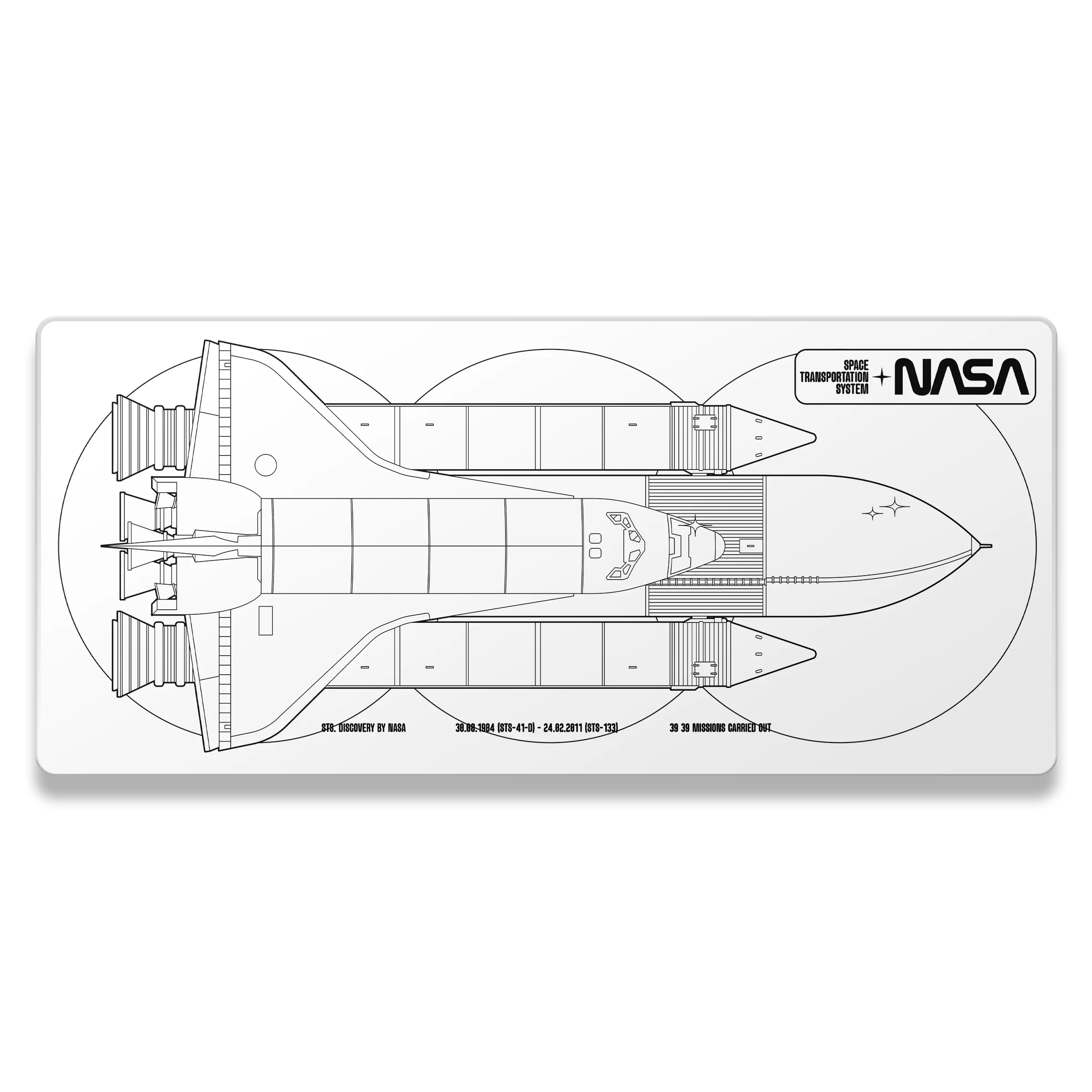 STS Rocket Wireframe Mousepad